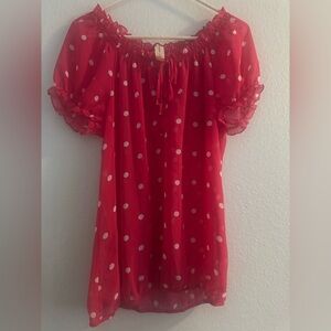 No Boundaries Red and White Top